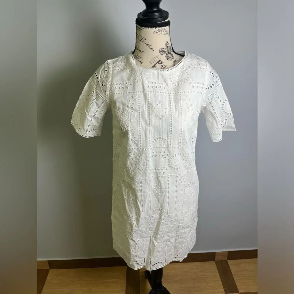 The Kooples Floral White Embroidered Dress Size 0= Size XS= US 2